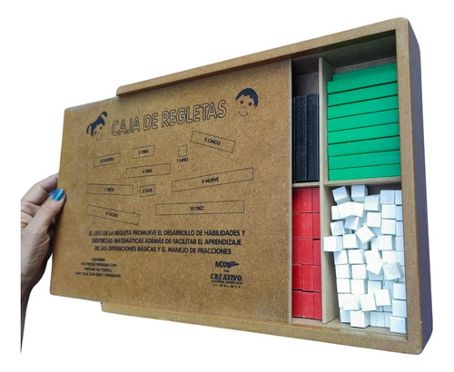 Regletas Cuisenaire Lisa Con 293 Piezas Y Estuche De Madera