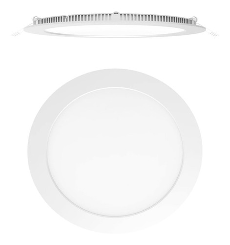 Imagen 3 de 10 de Plafon Led Redondo 12w Panel Embutir Base Luz Fria O Calida