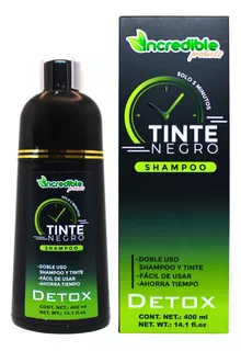 Shampoo Tinte Negro En Menos De 10 Min Sin Sal Shampo 400 Ml