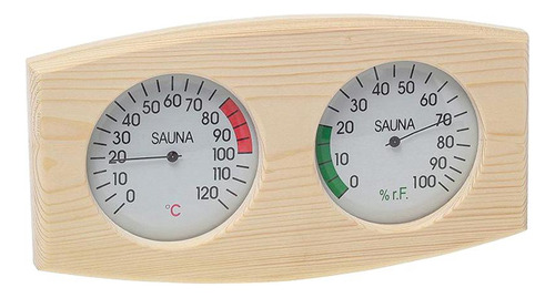 . 1x Termómetro De Sauna De Grano De Madera E Higrómetro