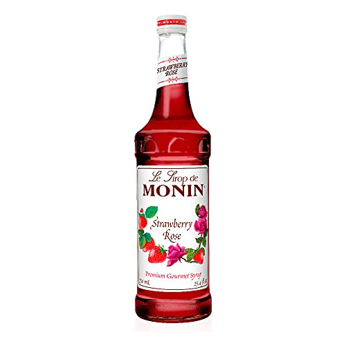 Monin - Jarabe De Fresa Y Rosa, Sabor A Fresa Y Rosa, Jarabe