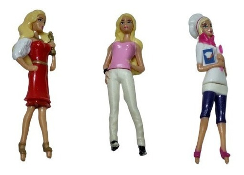 Lote 03 Bonecas Barbie Mini Mattel 7cm 