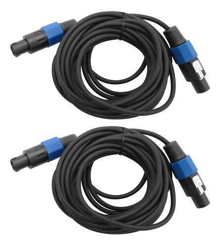 Paquete De 2 Cables Macho Speakon A Speakon De 25 Pies, Prof