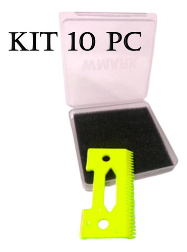 Kit 10 Lamina Ceramica Maquina Wmark Magic Clip C4 Amarelo