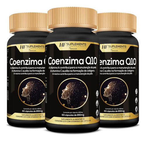 3x Coenzima Q10 Vitamin Complex 850mg 60caps Hf Suplements