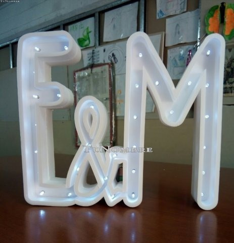 Imagen 8 de 10 de Nombres Iluminados 3 Letras 35 Cm Polyfan Cartel Con Luces