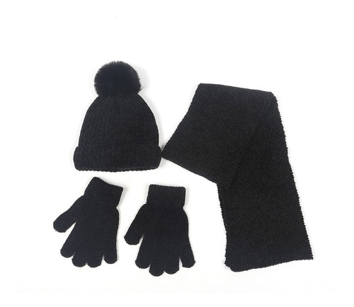 Guantes Gorro Bufanda Infantil Set Invierno Nena Lana Tejido