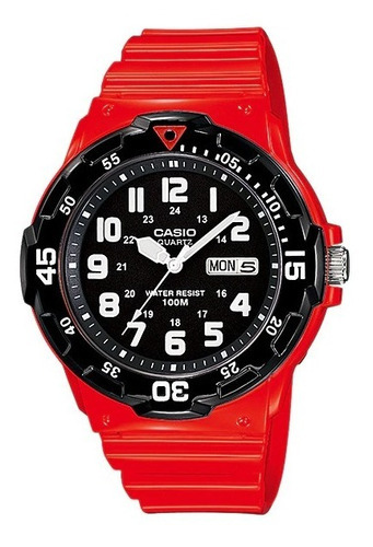 Relógio Masculino Casio Esportivo Analógico A Prova D'água Cor Da Correia Vermelho