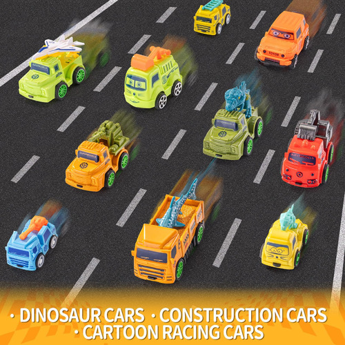 Seventhduck Juego De Vehículos De Juguete De Carreras Con Re