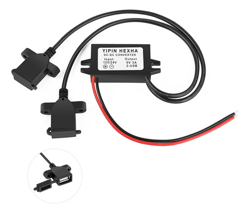 Convertidor Dc De 12v 24v 5v 3a 15w Doble Usb Hembra Ad...