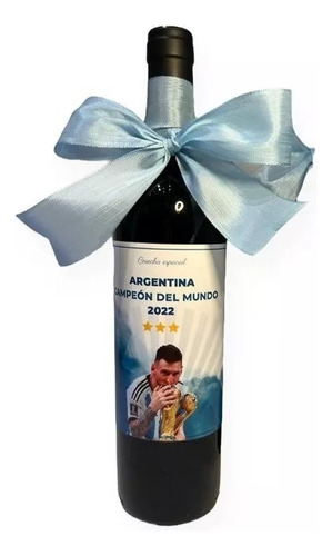 Souvenir Personalizado Vino Argentina Campeón Qatar 2022