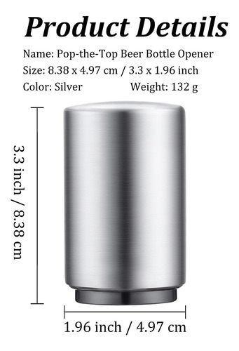 Abrebotellas De De Alta Calidad (plateado), 1 Abridor Autom
