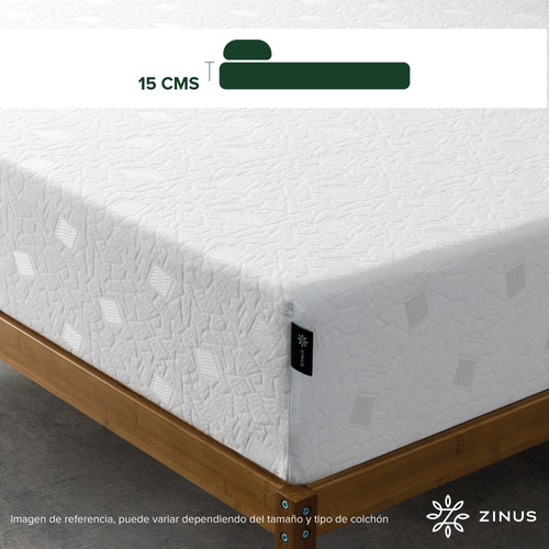 Zinus | Colchón Queen Memory Foam 15 Cm Alivia Presión