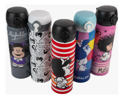 Termo Mafalda 410 Ml Acero Inoxidable Gris