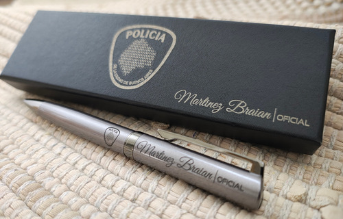 Boligrafo Personalizado Metalico Peltre C/caja Grabado Perle Negro