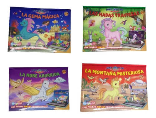 Set 4 Libros Mundo Encantado Unicornios 3d Pop Up Dreamsart