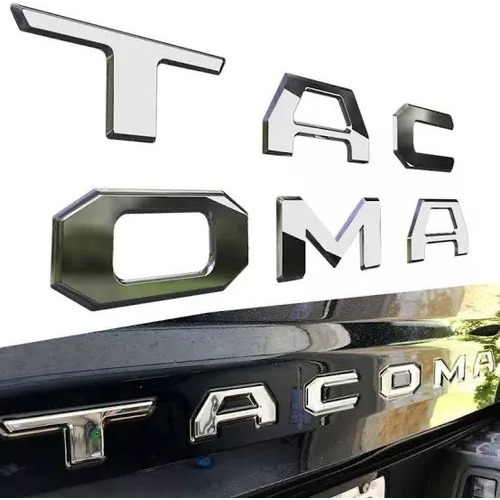 Letras Cromadas 3d Compatible Con Tacoma Tapa Caja 2018-2023
