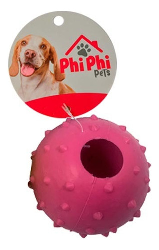 Juguete Pelota Dispenser Snack Perros Goma Dura 7cm Phiphi