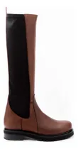 Comprar Bota Cuero Mujer Caña Alta Guido Elástico Cómoda Suela Goma