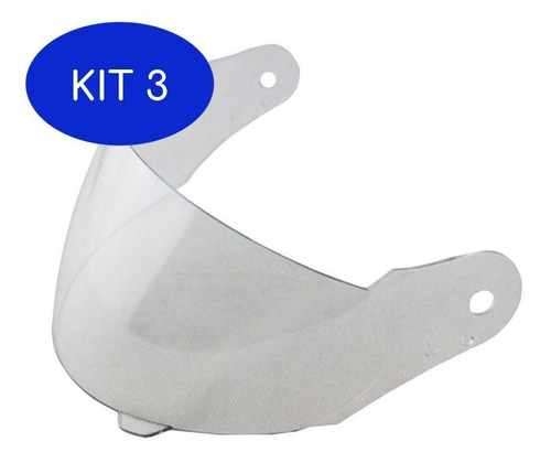 Kit 3 Viseira Para Capacete Mixs Mx2 E Gladiator Cristal