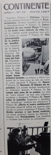 Antigua Revista Continente N* 7 8 9 Y 10 Año 1967 Venta X U (Usado)