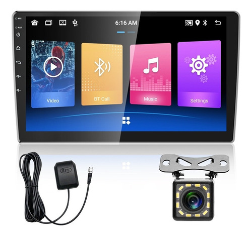 2din 9'' Android 10.0 Coche Mp5 Jugador 2+32g Con Wifi Gps