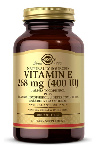 Vitamina E 268 Mg Solgar 100 Softgel