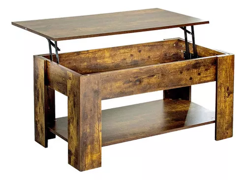  Mesa de centro para sala de estar, mesa de centro elevable con  almacenamiento de 39 pulgadas, moderna mesa central de madera ajustable con  compartimento oculto (marrón) : Hogar y Cocina