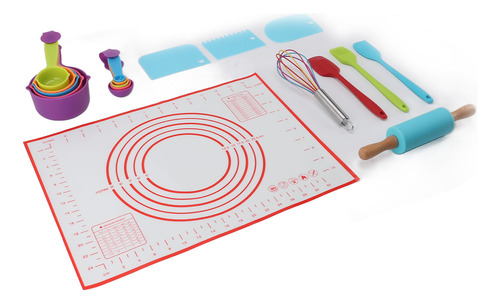Set De Hornear Para Niños, Silicona Antiadherente, 19 Piezas