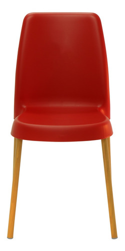 Cadeira de jantar Tramontina Vanda, estrutura de cor  vermelho/madeira, 1 unidade
