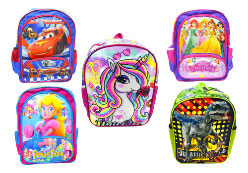 Mochila Escolar, 3d, Mayoreo, Diferentes Personajes, Lote 10pzs