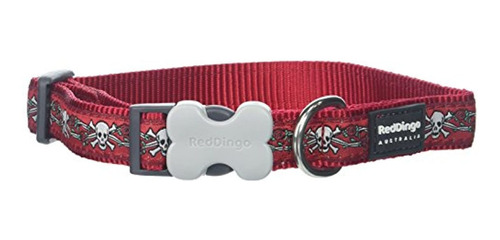 Brand: Red Dingo Rojo Cráneo & Rosas Collar De Perro