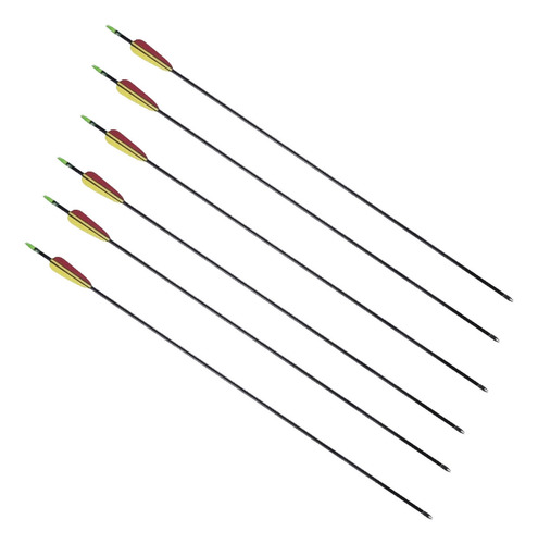 Flecha 28 Pulgadas Pack 6 Un Fibra Vidrio Arco Caza Arqueria