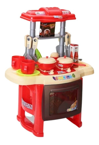 Cocina Juguete Infantil Con Luz, Sonido Y Accesorios Color Rojo