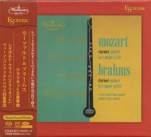 Imagen 1 de 4 de Disco Sacd Cd Mozart Brahms - Clarinet Esoteric Series
