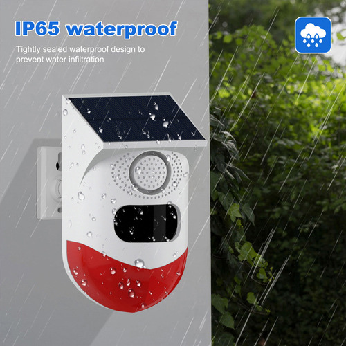 Alarma Con Sensor De Movimiento Solar: Sirena De 120 Db, Led