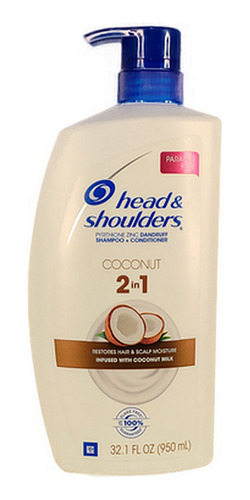 Shampoo Head&shoulders 2 En 1 Coconut 950 Ml