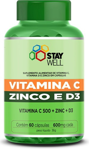 Vitamina C Com Zinco E Vitamina D3 Alta Concentração - Fórmula Avançada Para Imunidade - 60 Cápsulas