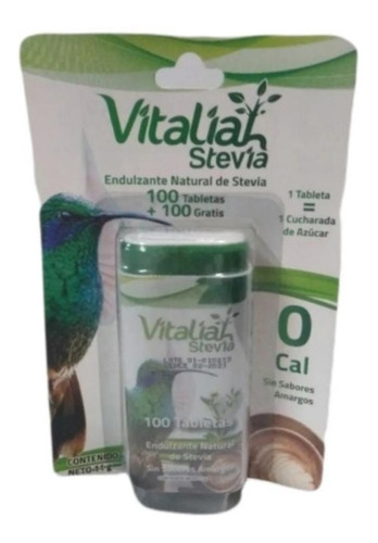 Endulzante Natural De Stevia Vitaliah X100 Tabletas