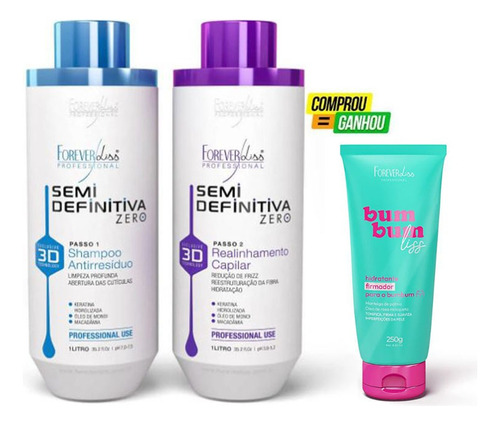 Escova Semi Definitiva Zero 2x1litro Original Forever Liss 