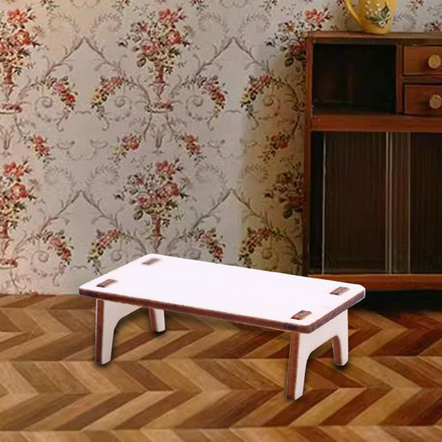 3 Escritorio De Madera Para Casa De Muñecas A Escala 1:12