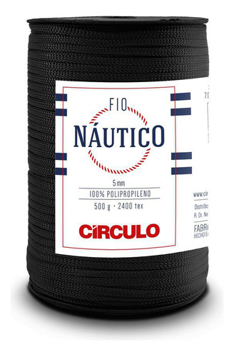 Fio Náutico Circulo 5mm 500g 8990- Preto