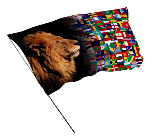 Bandeira Leão Da Tribo De Judá Os Países Do Mundo 1,50m X 1m Cor