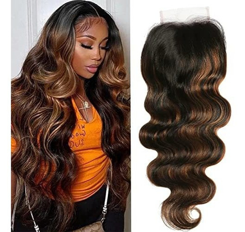 Unice Ombre Body Wave Cabello Humano 4x4 Encaje 71rgu