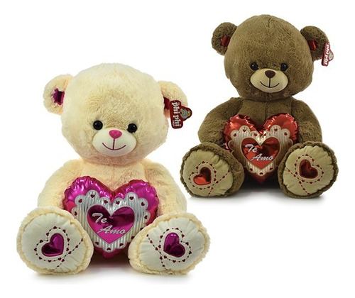 Peluche Oso Con Corazón Brilloso 62cm Phi Phi Toys 5478