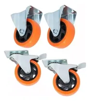 Comprar Set 2 Ruedas Fijas + 2 Giratorias C\u002F Freno - 4 Pulgadas