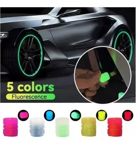 Tapa Válvula Fluorescente Para Carro, Moto, Bicicleta X4