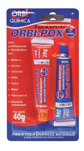 Cola Epóxi Orbi-pox 40gr 10 Minutos | Orbi Química