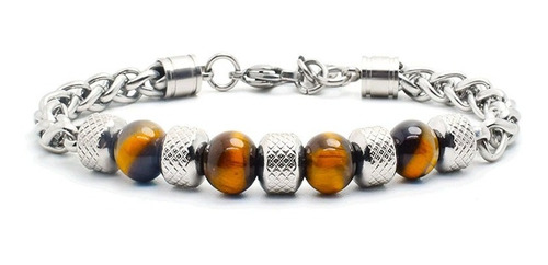 Pulsera De Piedra Ojo De Tigre Ajustable Hombre Y Mujer 2021