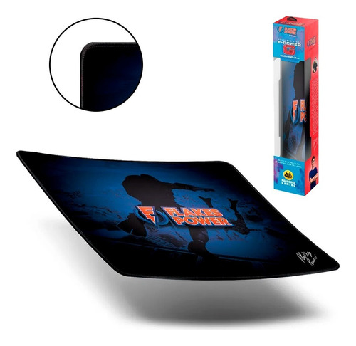 Mousepad Gamer Flakes Power Speed Fotoptimized Flkmp002 Cor Azul/preto